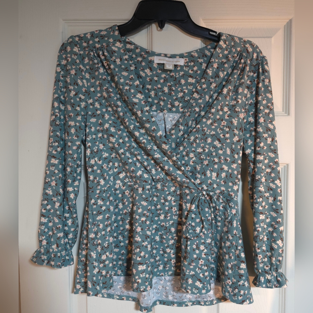 Floral Wrap Top in Green by Madewell